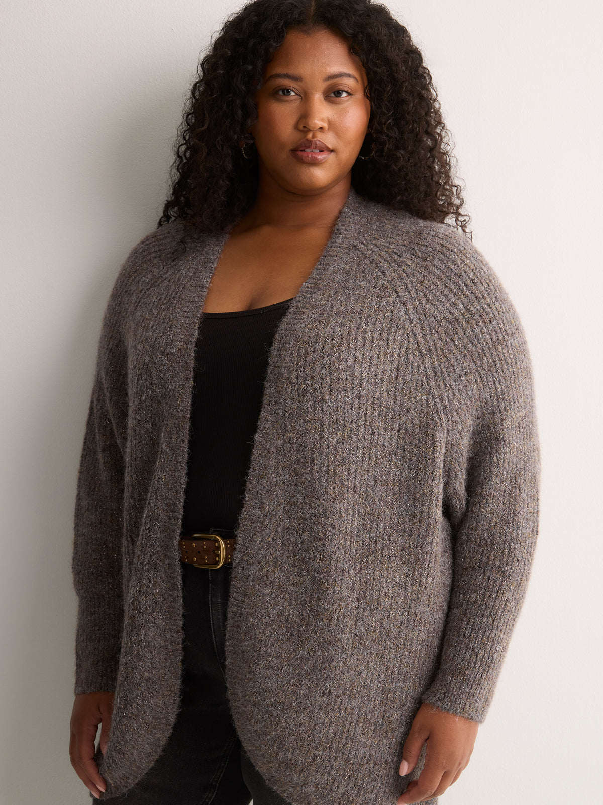 Black Heather Cocoon Sweater Cardigan