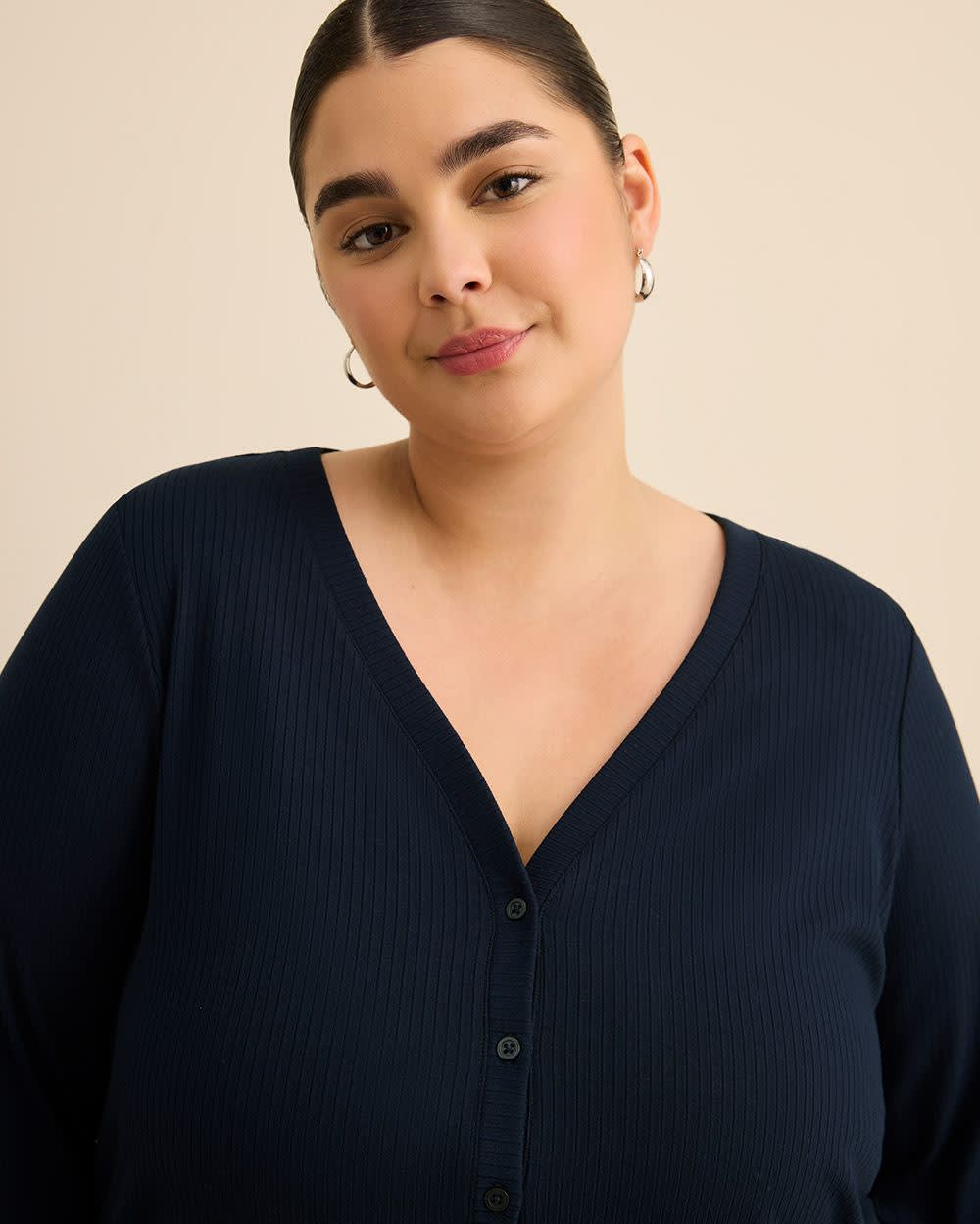 Cardigan pyjama à manches longues en tricot côtelé - ti Voglio