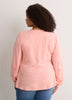 Slight Swing V-Neck Blouse with Crochet Tape