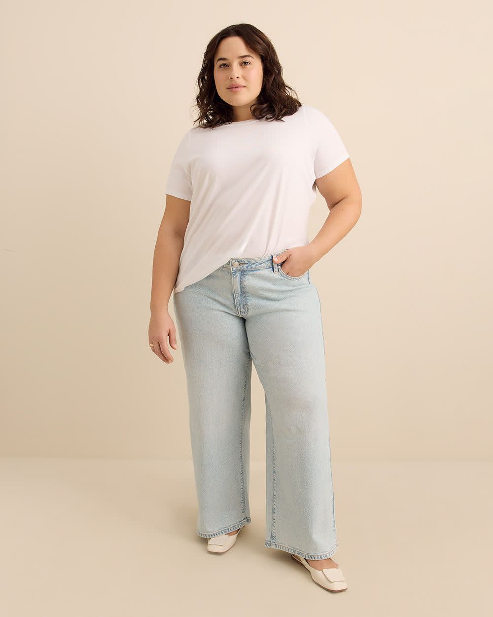 Low Rise Baggy Wide Leg Denim - Addition Elle