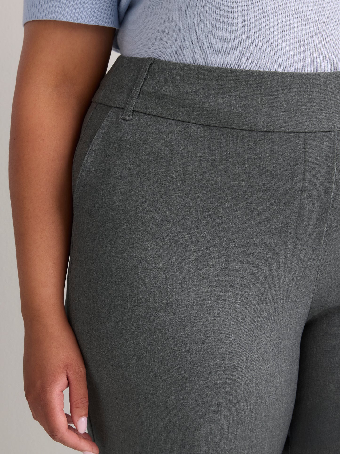 Heather Blue Straight-Leg Savvy Pant