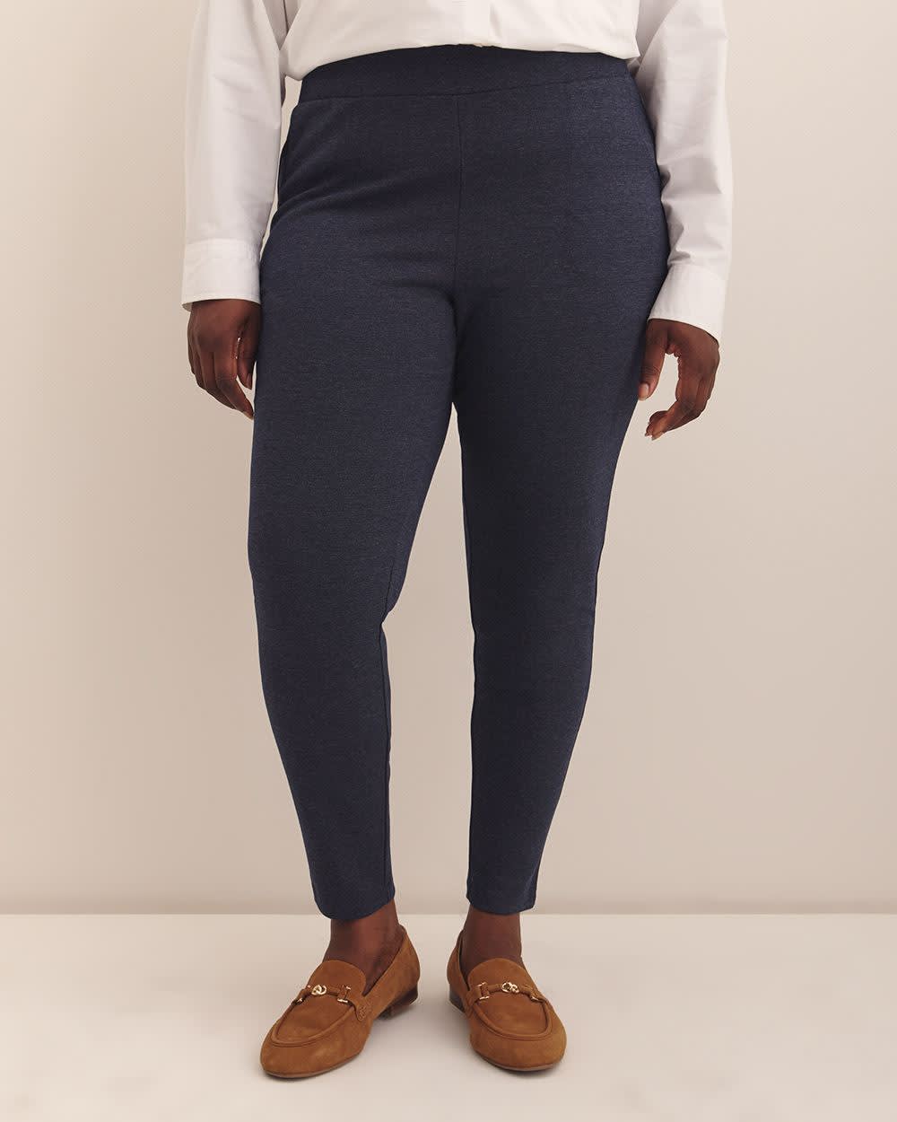 Heather Blue Ponte de Roma Legging with Pockets
