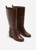 Botte haute en faux cuir Diona avec harnais à la cheville, pied large