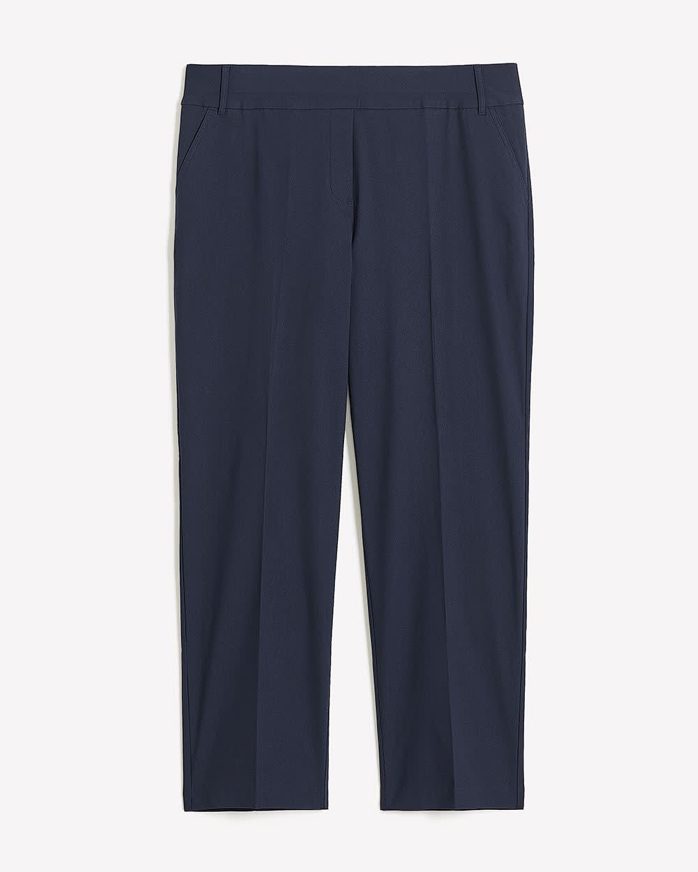 Petite, Navy Savvy-Fit Straight-Leg Pant - PENN. Essentials