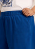 Linen Blend Cropped Wide-Leg Pant