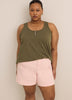 Lilac Curvy-Fit High-Rise Denim Shorts