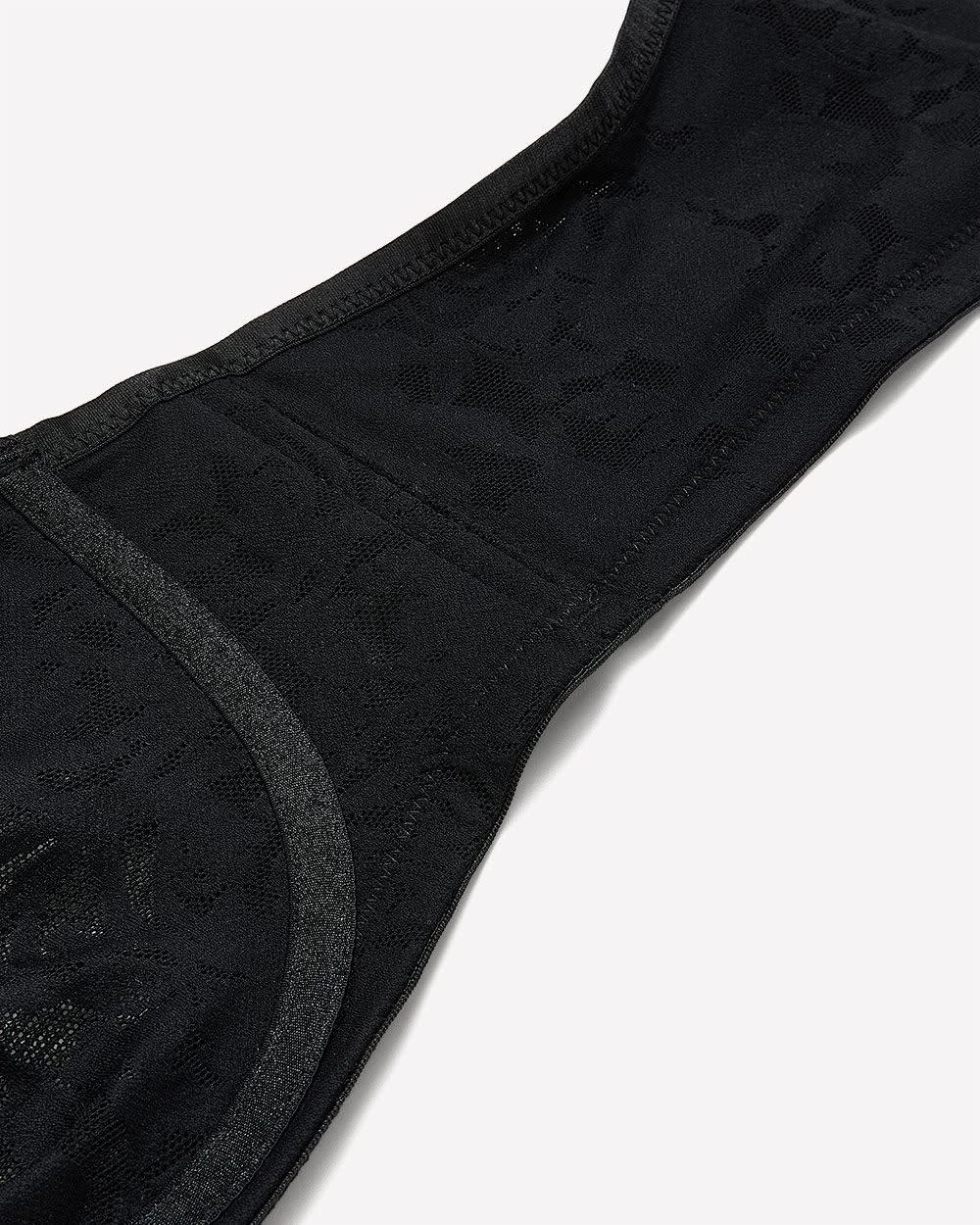 Black Underwire Burnout Jacquard Unlined Bra - ti Voglio