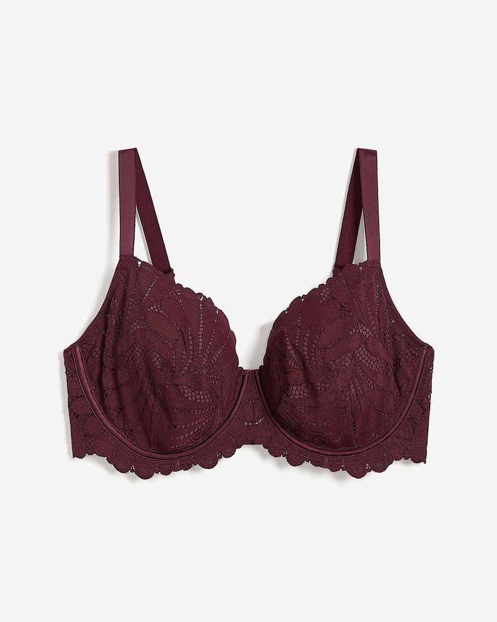 Soutien-gorge balconnet bordeaux en dentelle, avec armatures - Déesse Collection