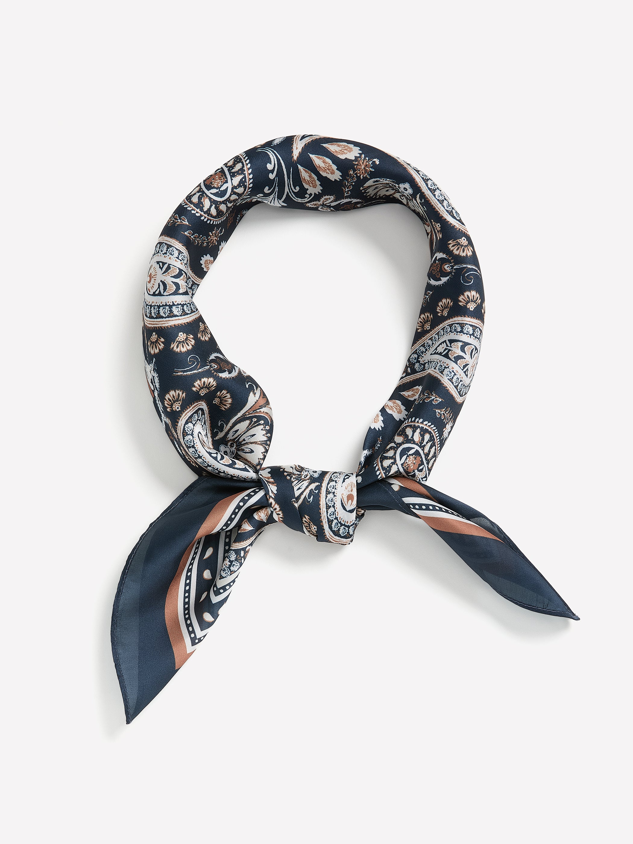 Paisley-Print Satin Neck Scarf