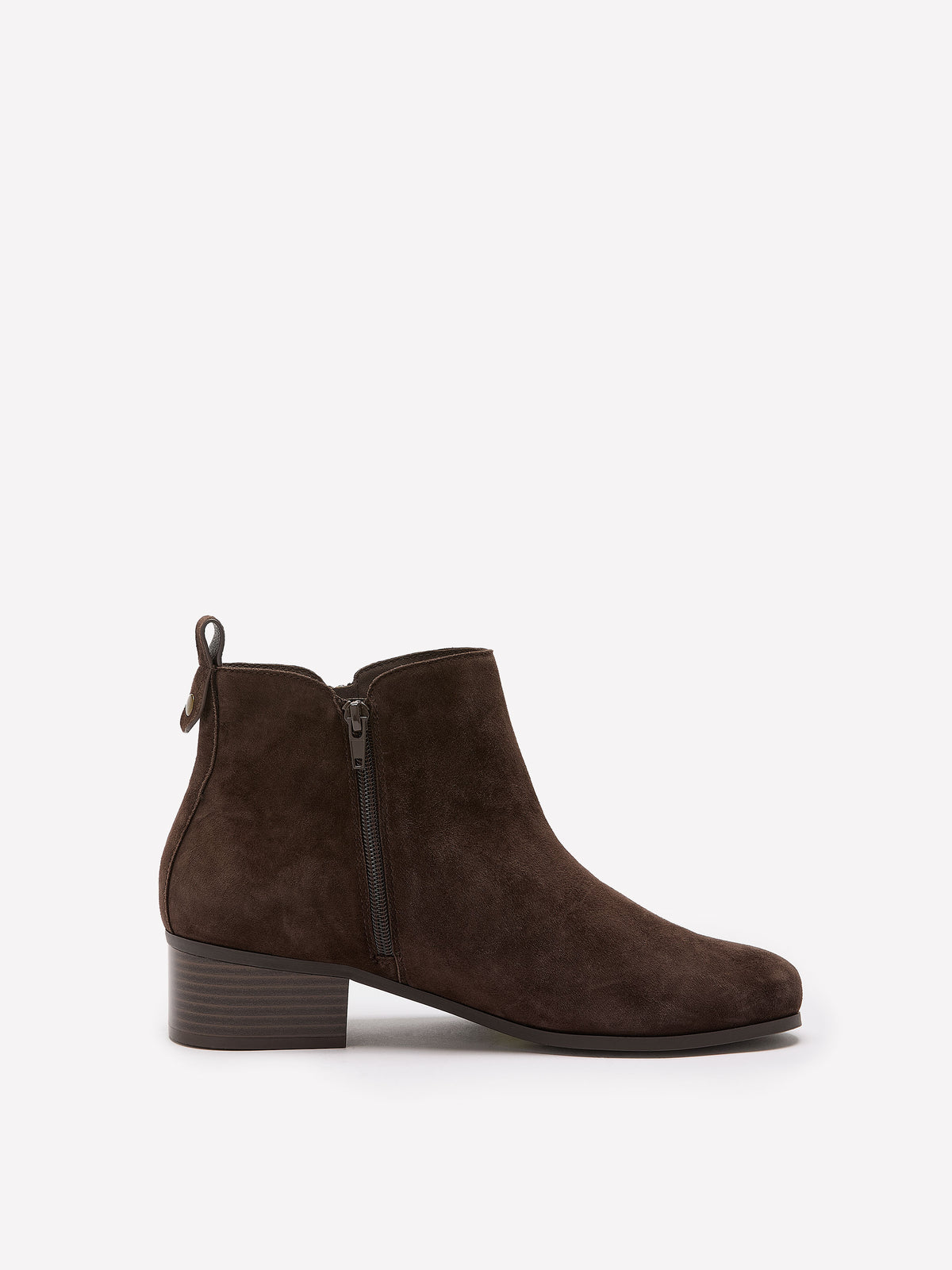 Extra Wide Width, Brown Suede Zipper Ankle Bootie