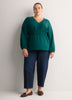 V-Neck Long-Sleeve Elastic-Waist Woven Blouse