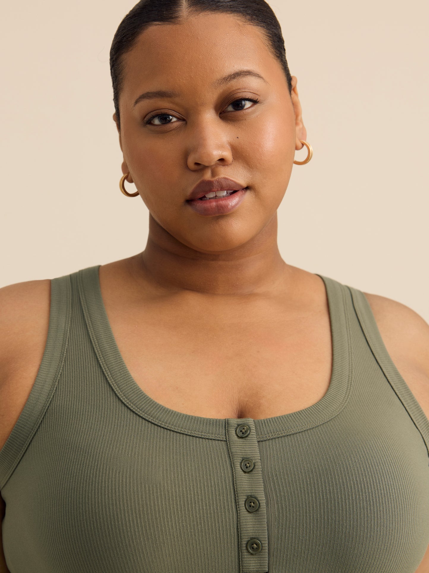 Responsible, Sleeveless Henley Flared Maxi Dress