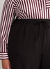 Black Workleisure Barrel-Leg Pull-On Pant