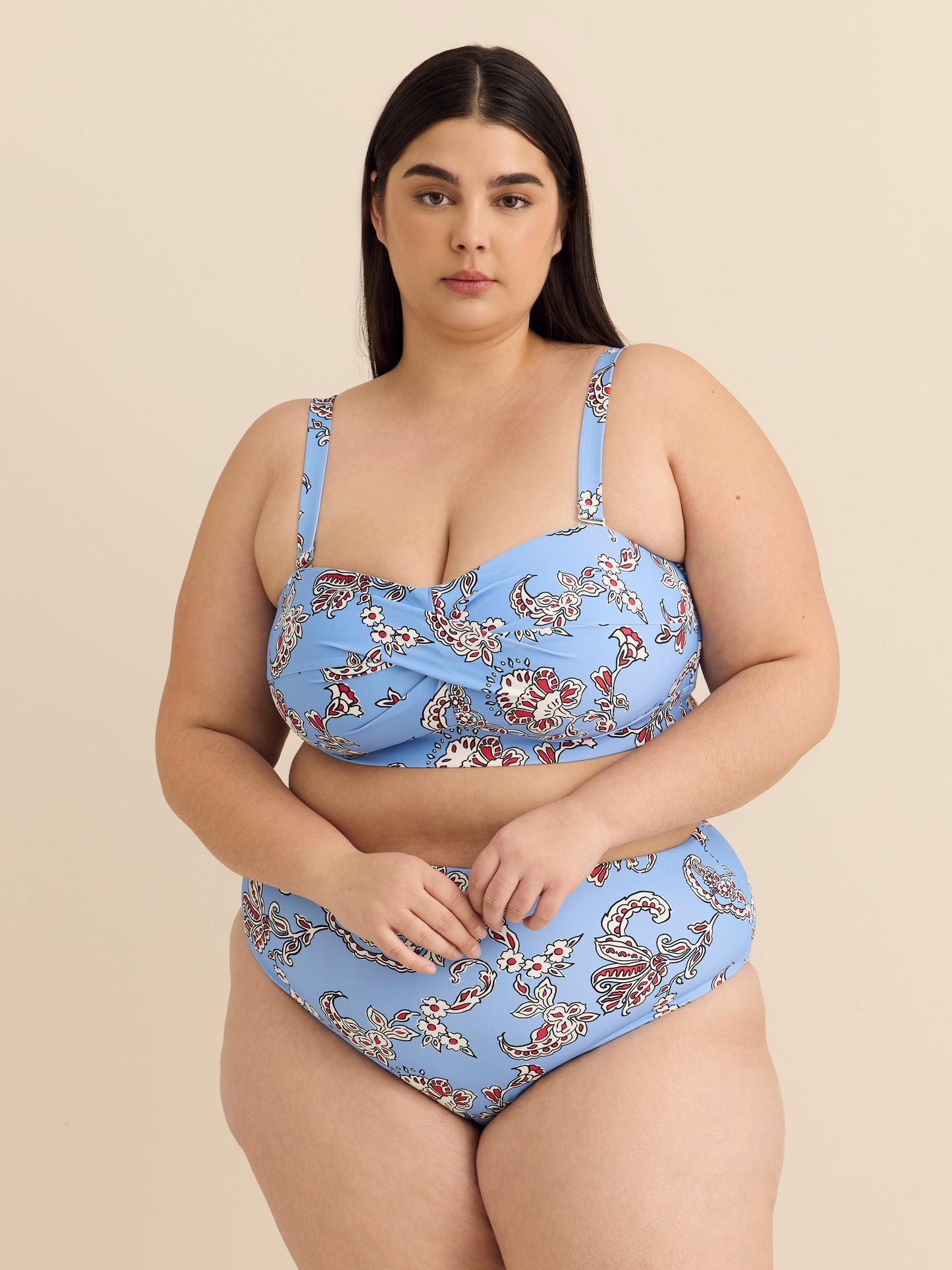 Bandeau Bikini Top with Twisted Front