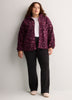 Hooded Red Leopard-Print Sherpa Zippered Jacket - Active Zone