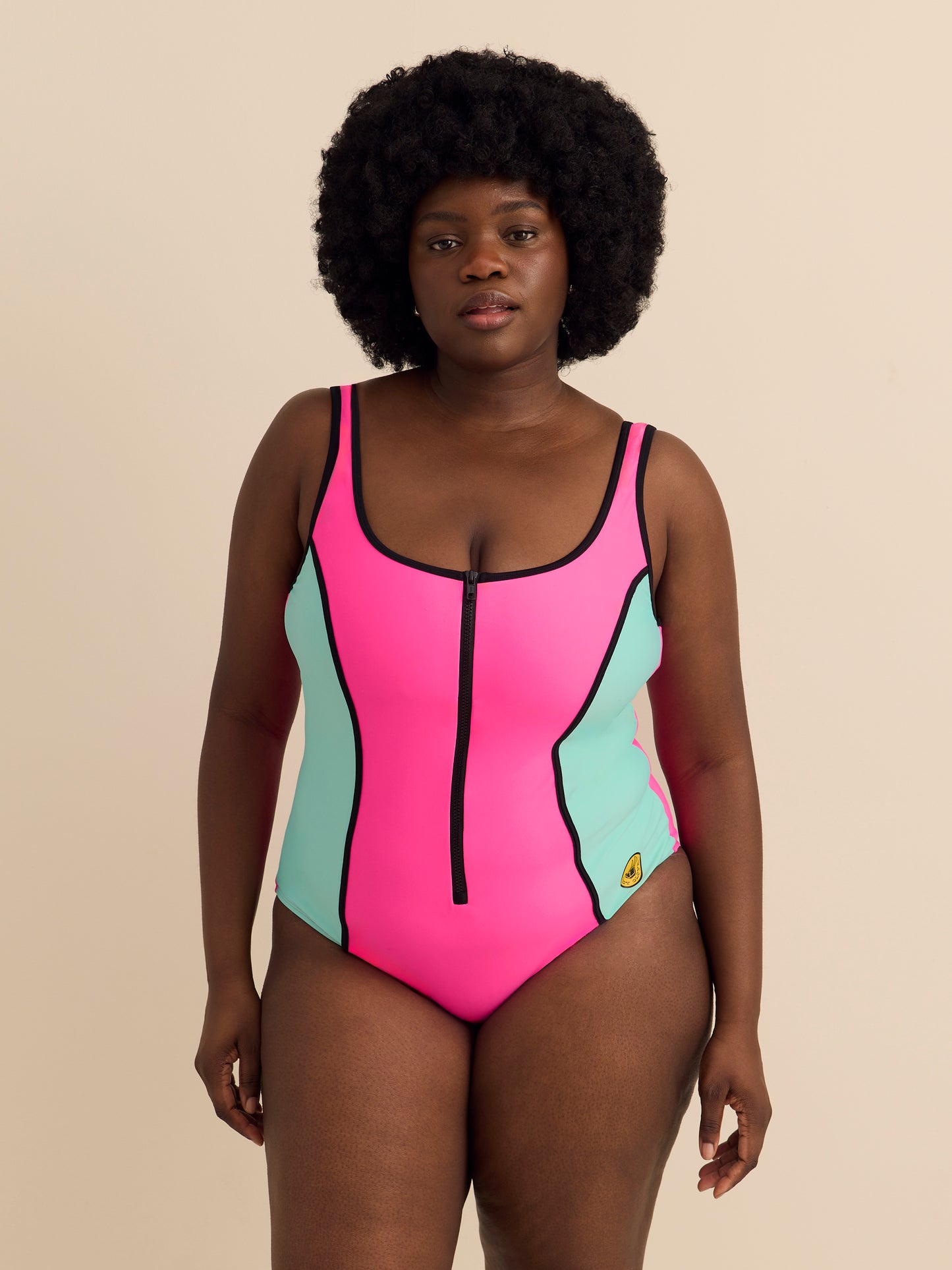 Neon Zippered-Front One-Piece Swimsuit - Body Glove
