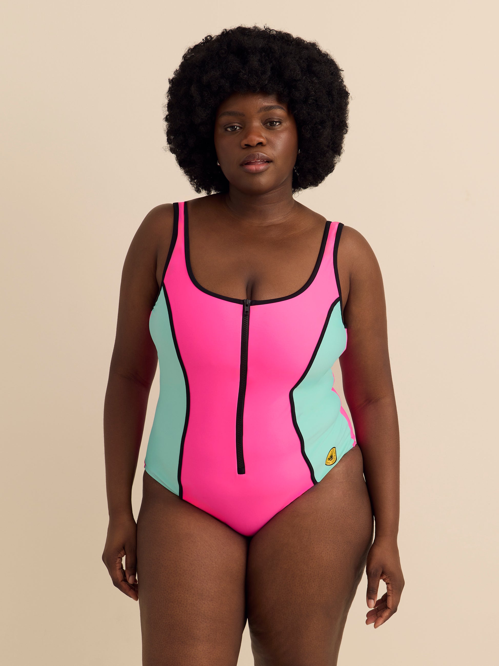 Neon Zippered-Front One-Piece Swimsuit - Body Glove