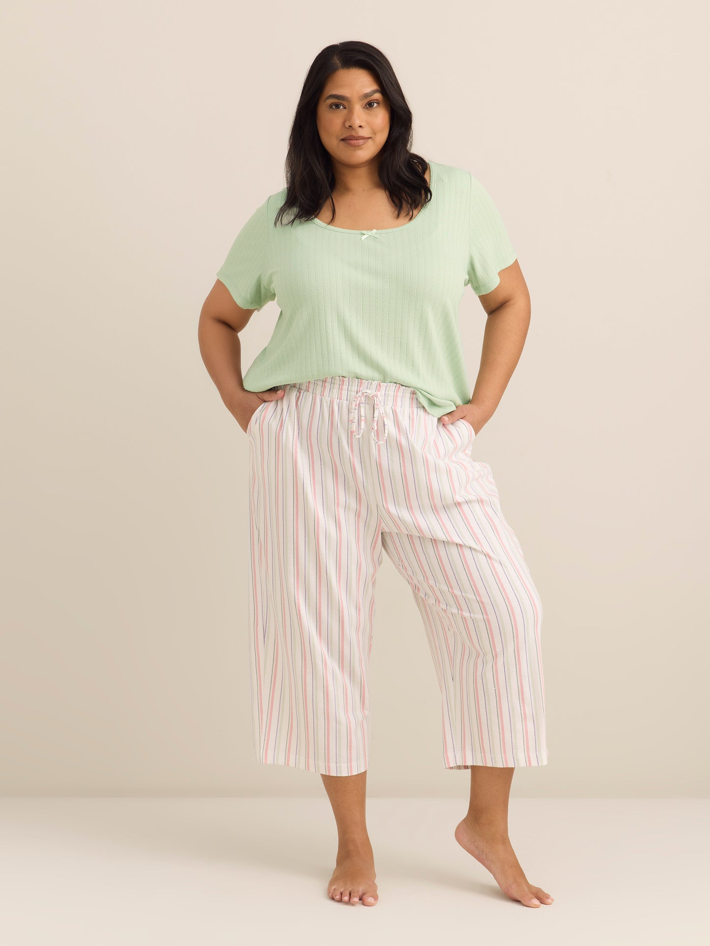 Printed Straight-Leg Pyjama Capri Pant - ti Voglio