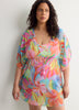 Floral Shirred Scoop-Neck One-Piece Swim Suit - Bleu by Rod Beattie