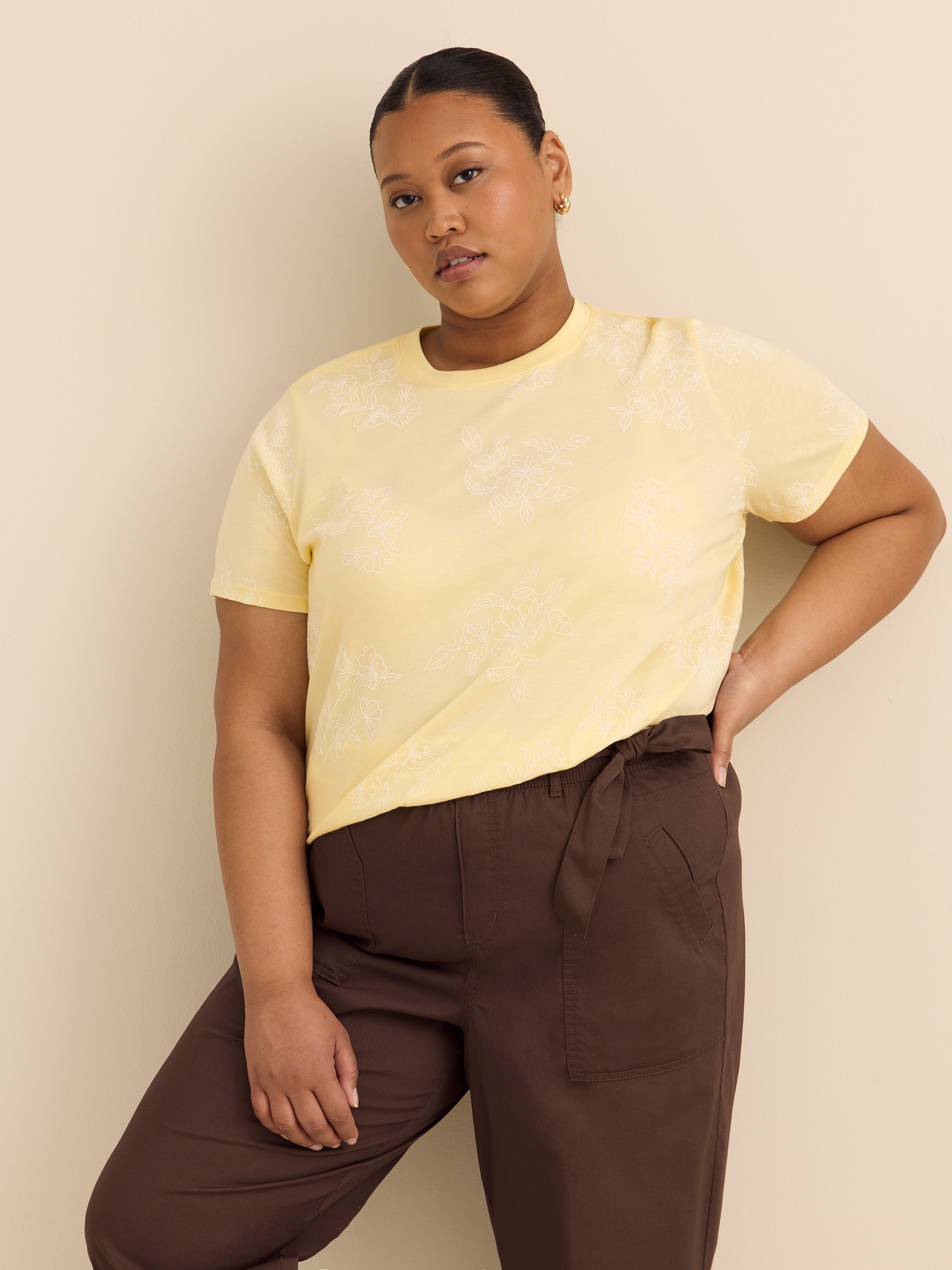 Pantalon en popeline à jambe ballon