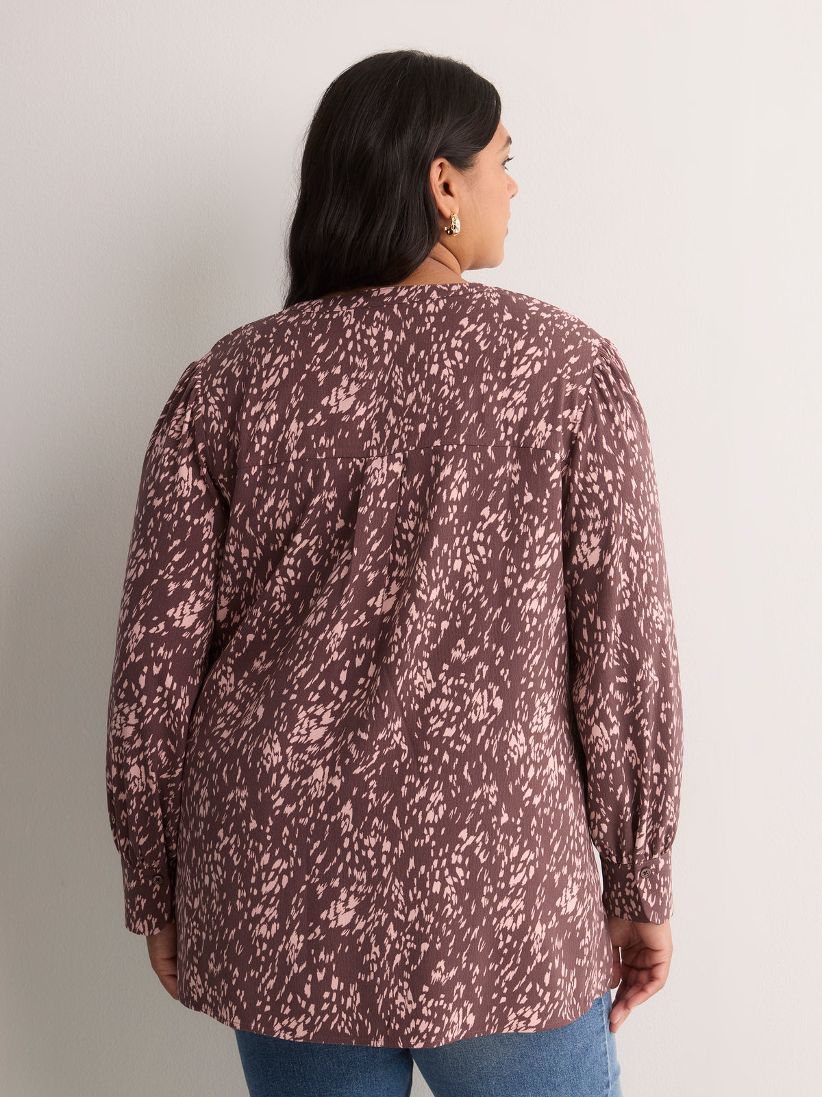 Pleated Buttoned-Down Slight Swing Blouse