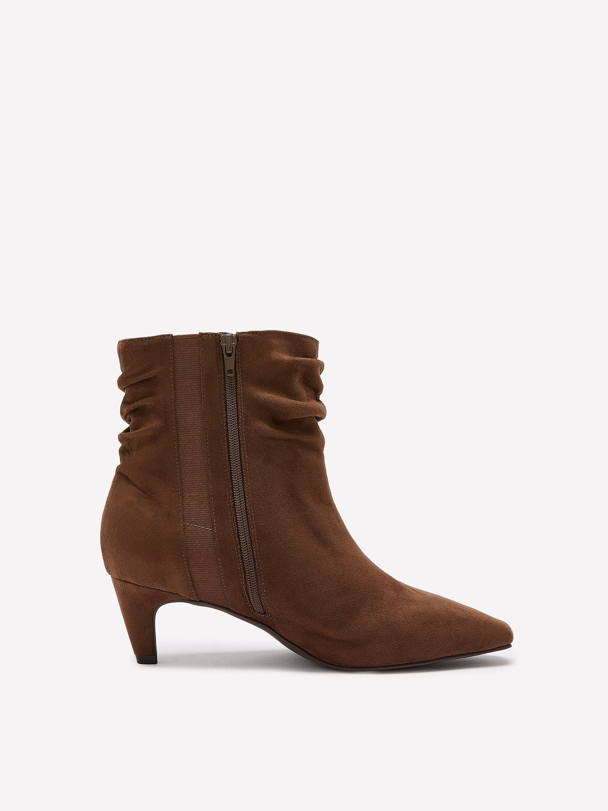 Extra Wide Width, Pleated Mid-Kitten-Heel Bootie