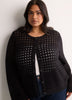Semi-Fitted Crochet Cardigan with Long Bell Sleeves