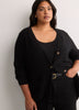 Straight-Fit V-Neck Tunic Cardigan