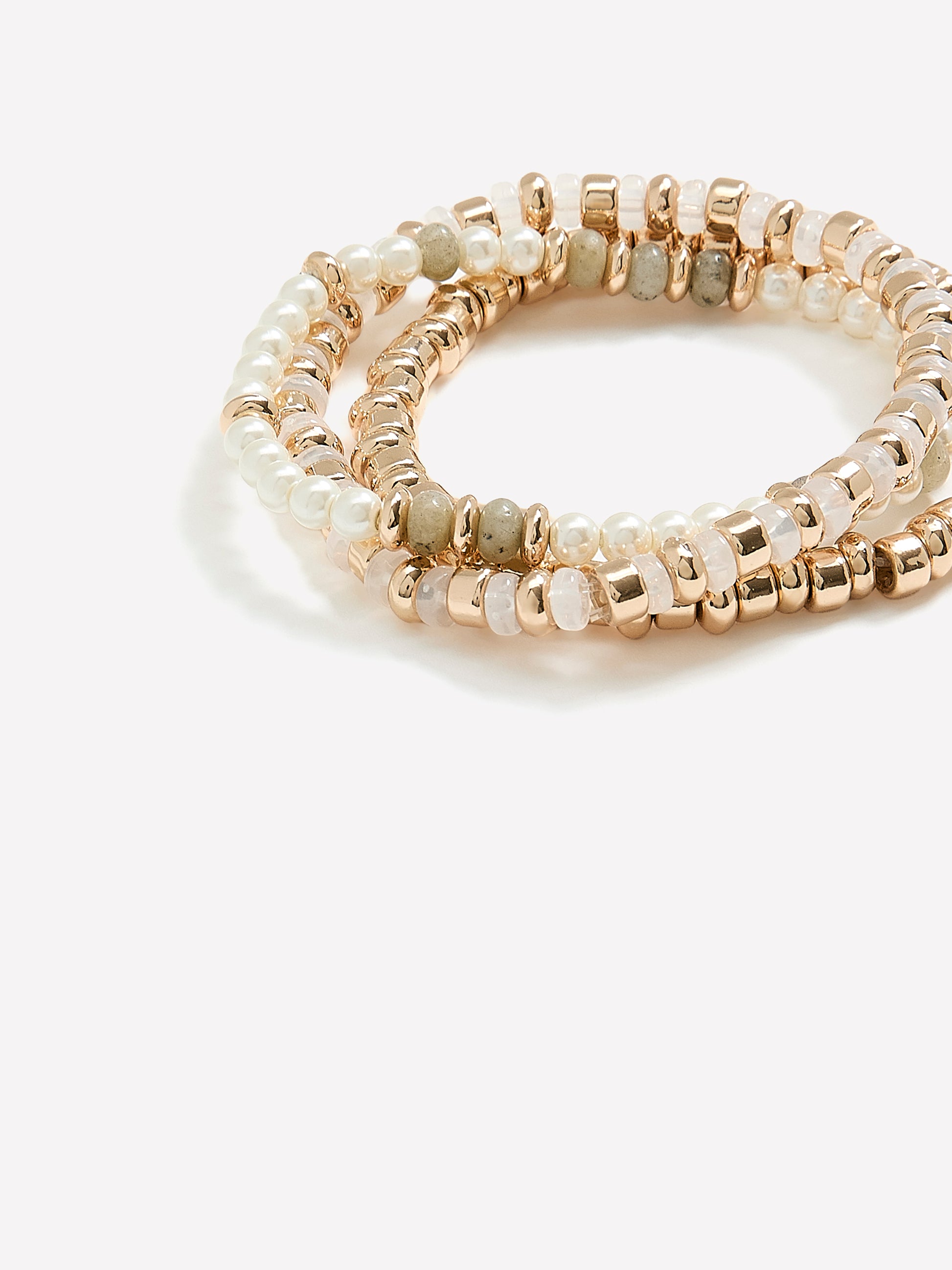 Assorted Beaded Elastic Bracelet, Set of 3