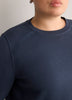 Loose Crew-Neck Fleece Sweatshirt with Long Balloon Sleeves