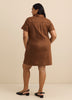 Faux Suede Shirt Dress with Pockets