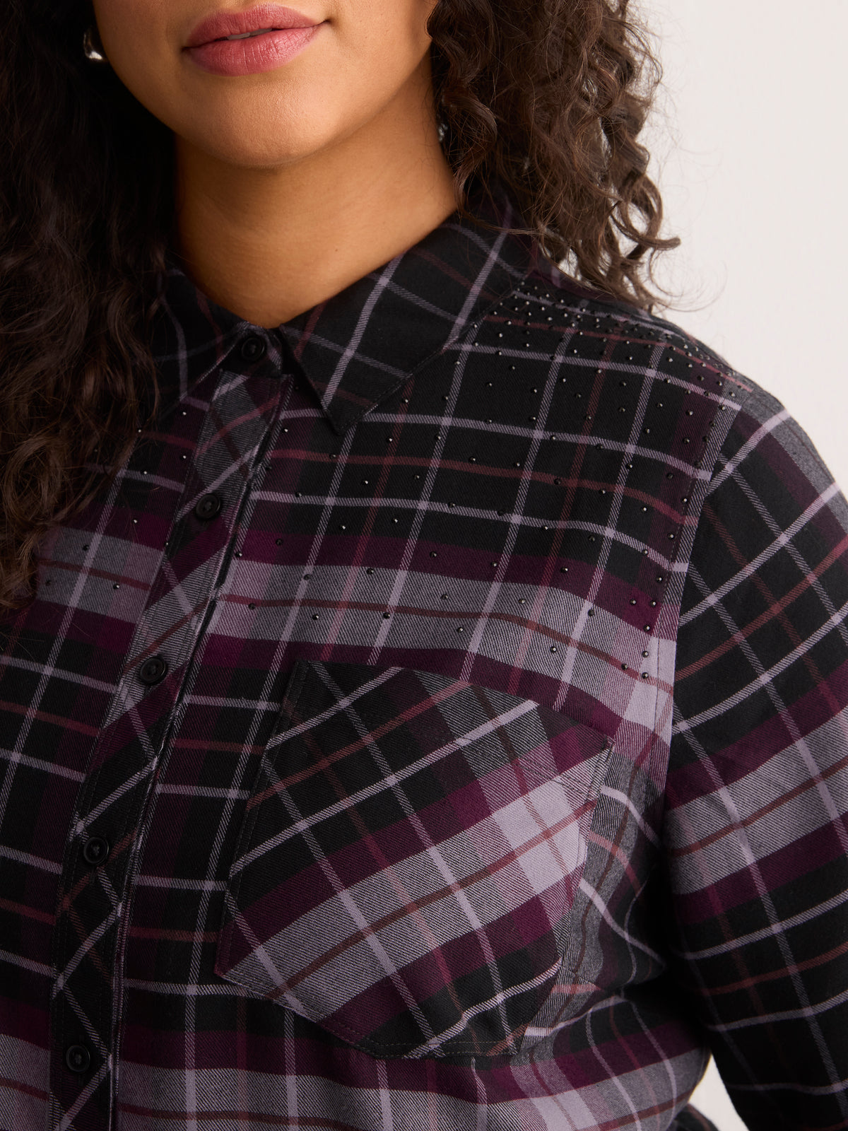 Plaid Flannel Buttoned-Down Tunic Shirt