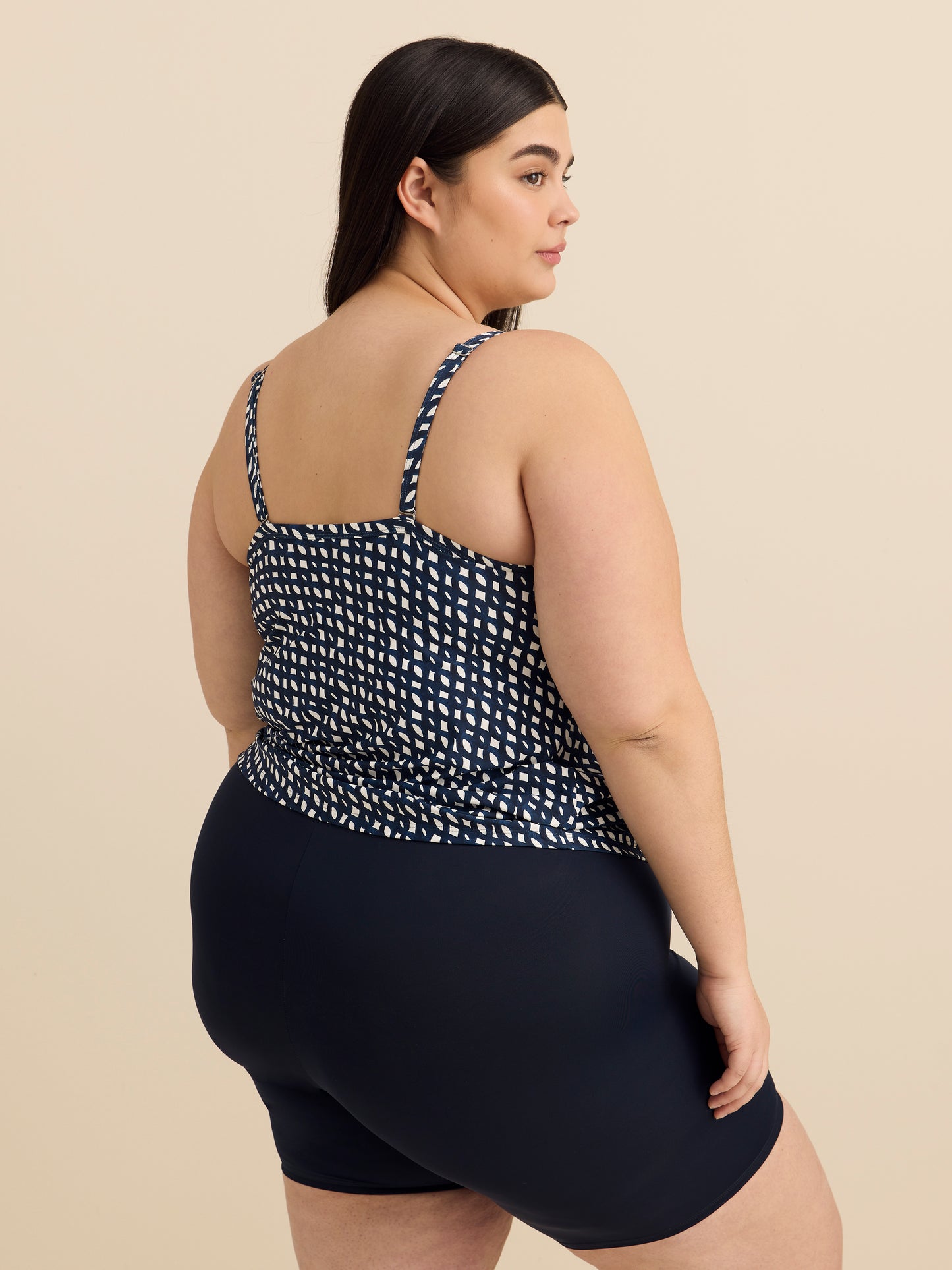 Printed Tankini with Side Tie Detail