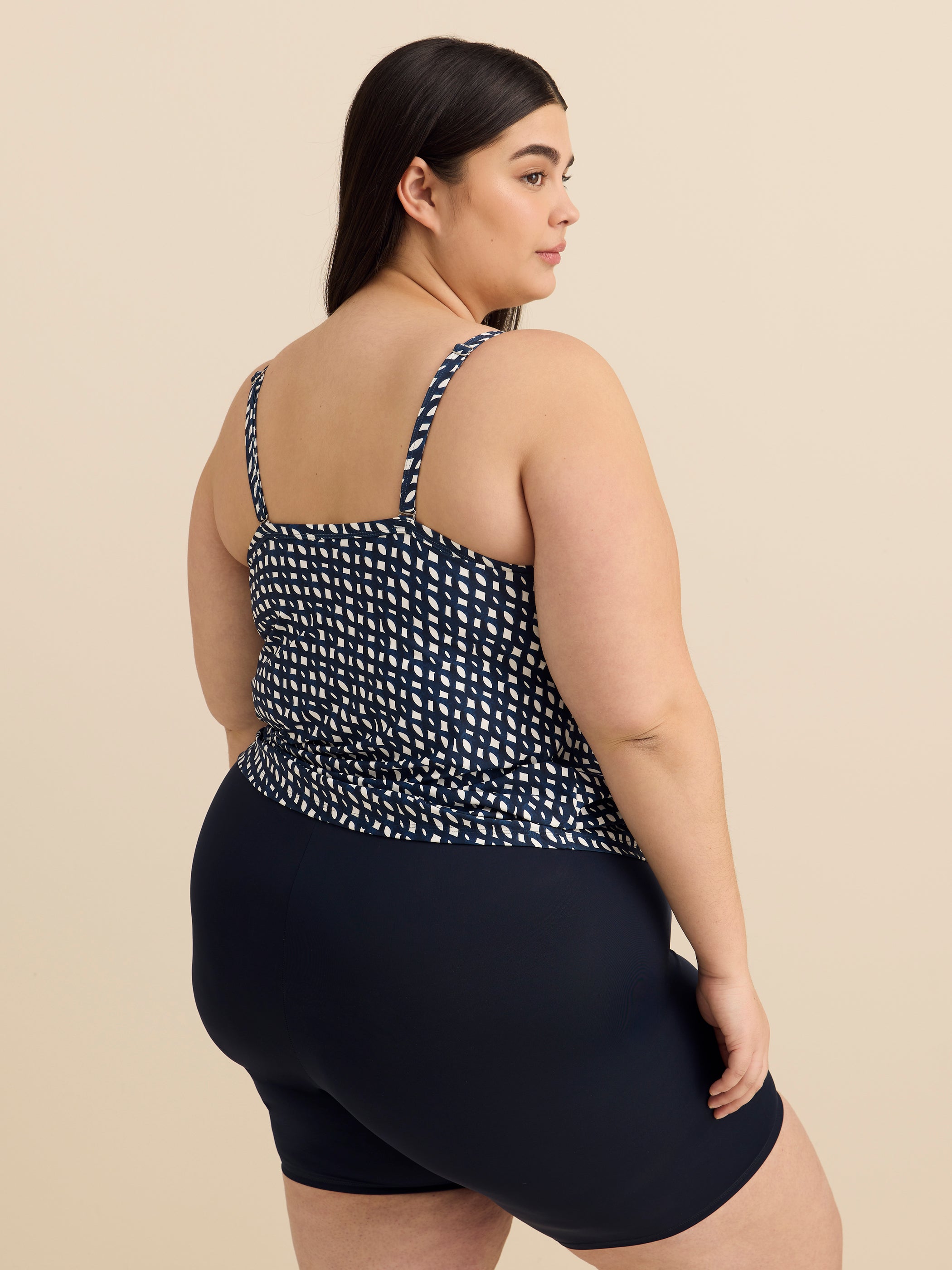 Printed Tankini with Side Tie Detail