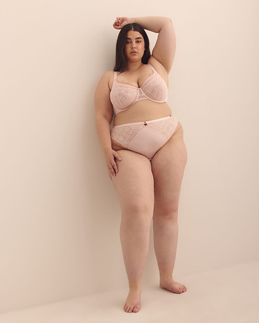 Culotte tanga en satin avec dentelle - Déesse Collection