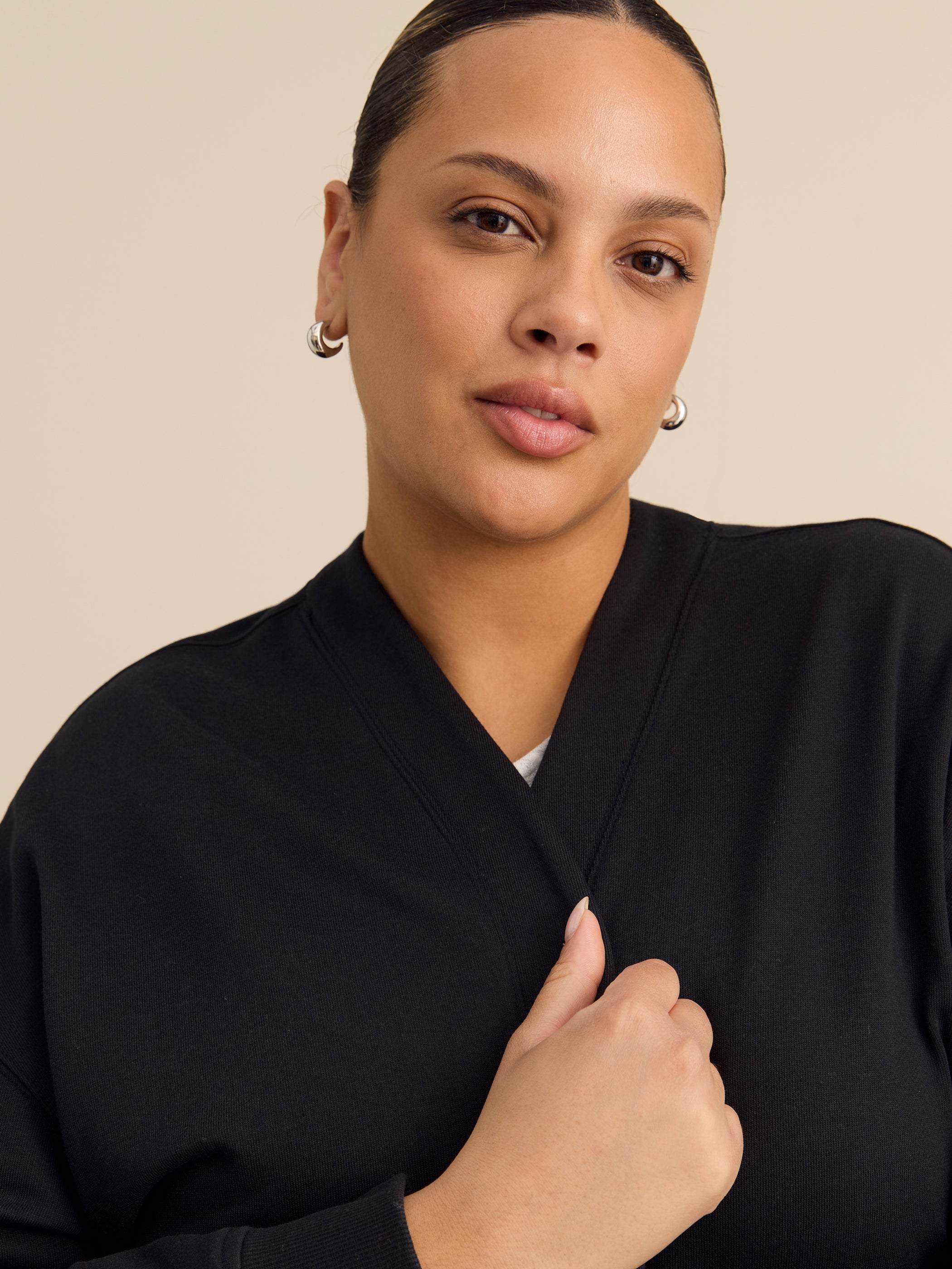 French Terry Button-Up Cardigan - Active Zone