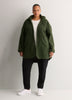 Long Hooded Mock-Neck Sherpa Jacket - Active Zone