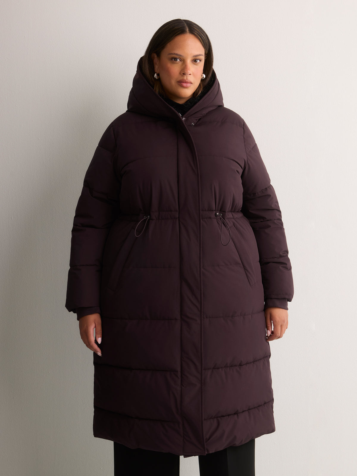 Maxi Puffer Jacket with Split Hood