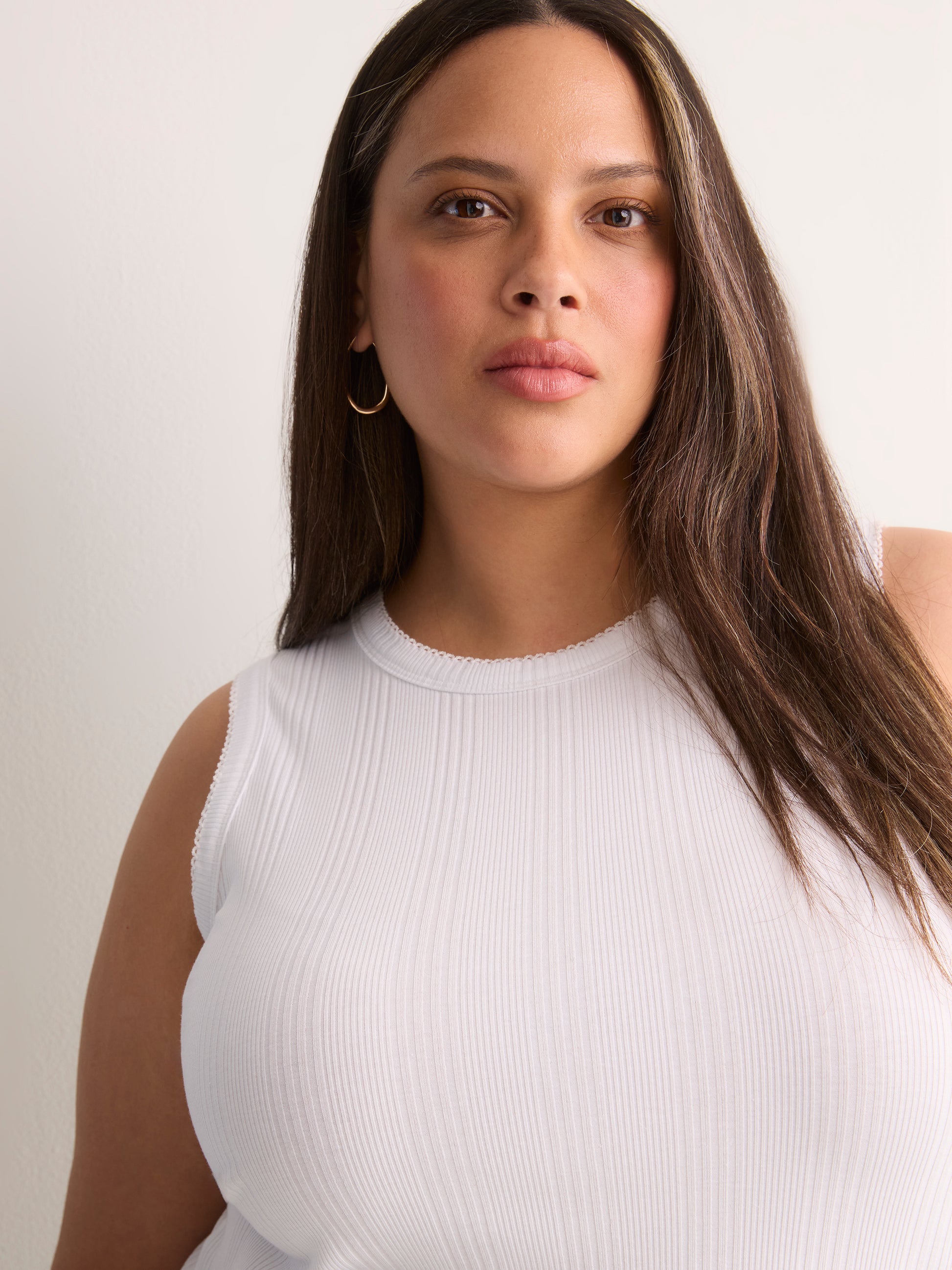 Ribbed Knit Fitted Tank Top