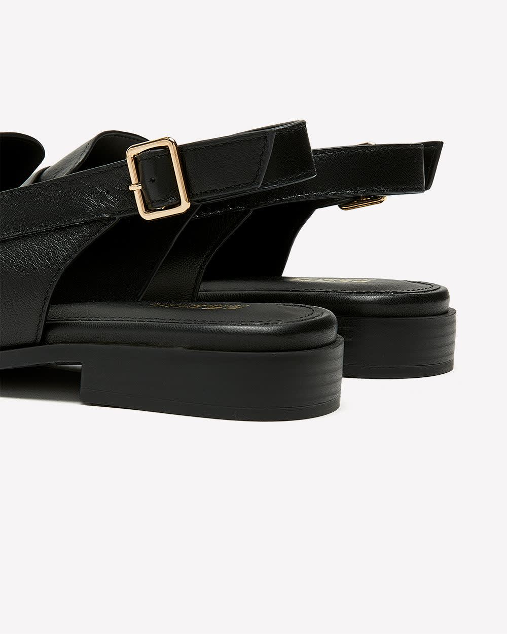 Extra Wide Width, Black Leather Slingback Loafer