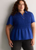 Responsible, Smocking Fit-and-Flare Shirt-Collar Blouse