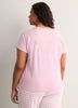 Pink Boxy-Fit Cotton Knit Pyjama Top with Sheep Chest Print - tiVOGLIO