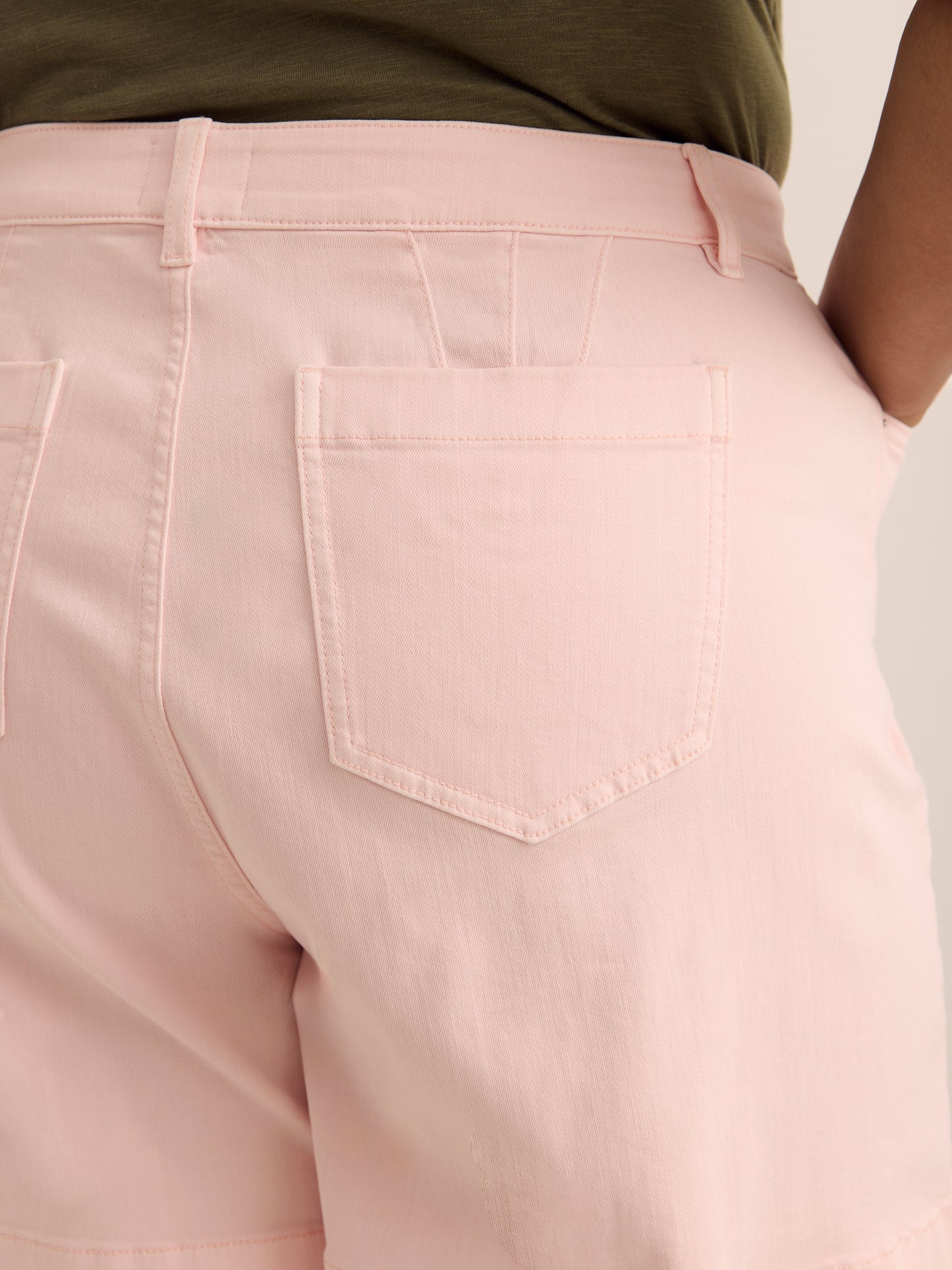 Lilac Curvy-Fit High-Rise Denim Shorts