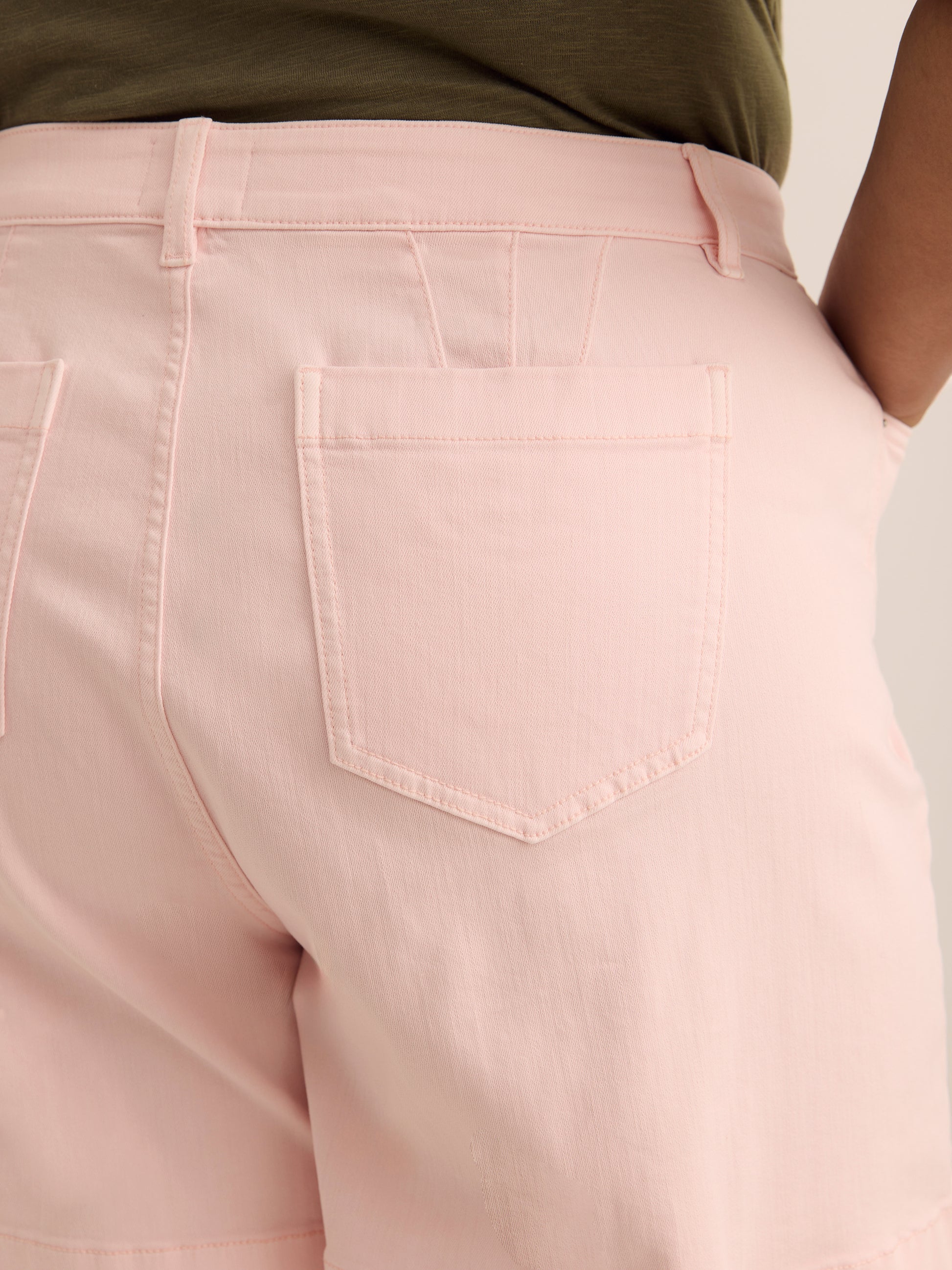 Lilac Curvy-Fit High-Rise Denim Shorts