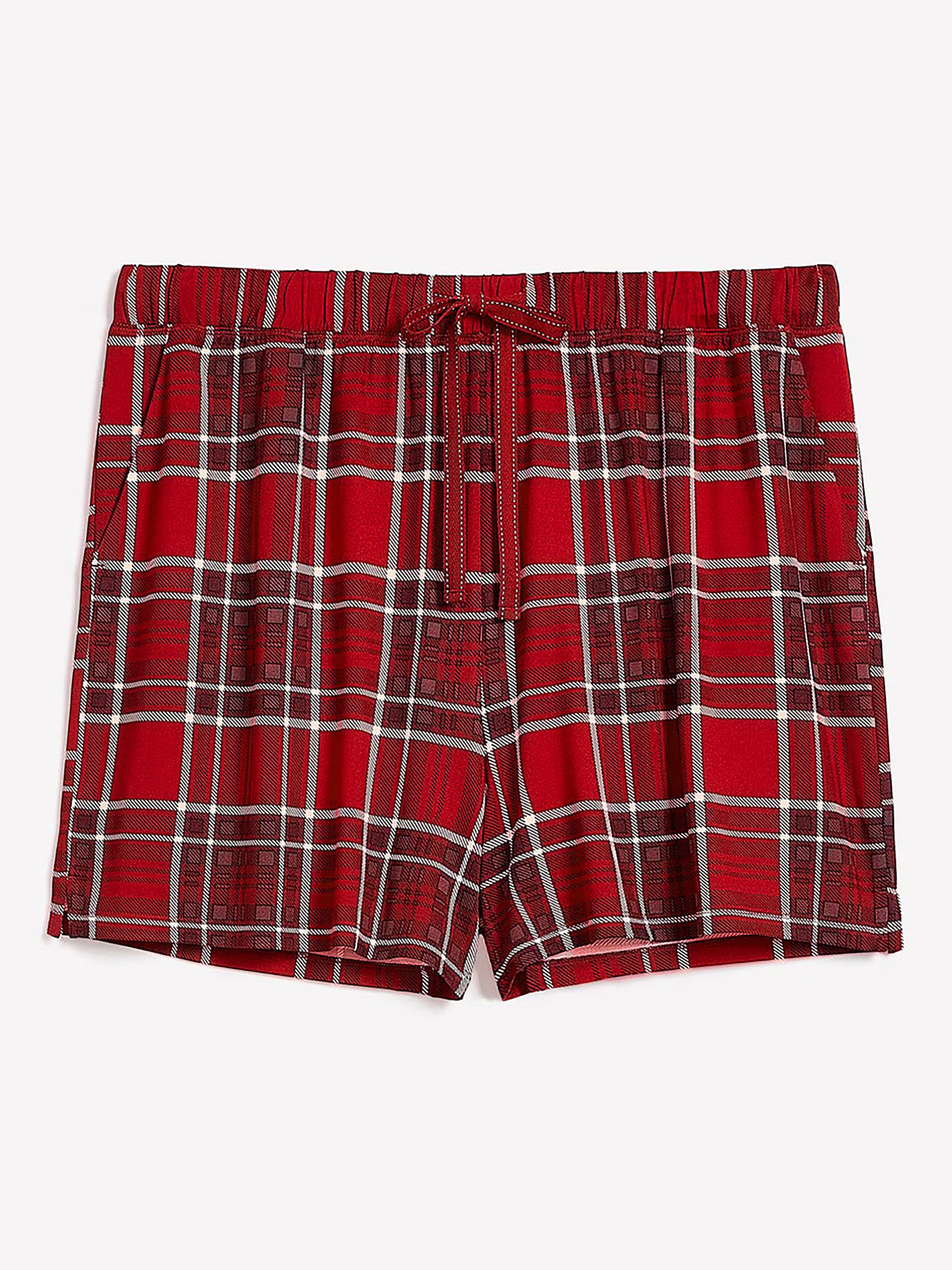 Red Plaid Brushed Boxer Pyjama Set - ti Voglio