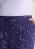 Blue Star-Print Cotton Knit Wide-Leg Pyjama Pant - tiVOGLIO
