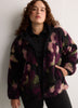 Hooded Printed Sherpa Zippered Jacket - Active Zone