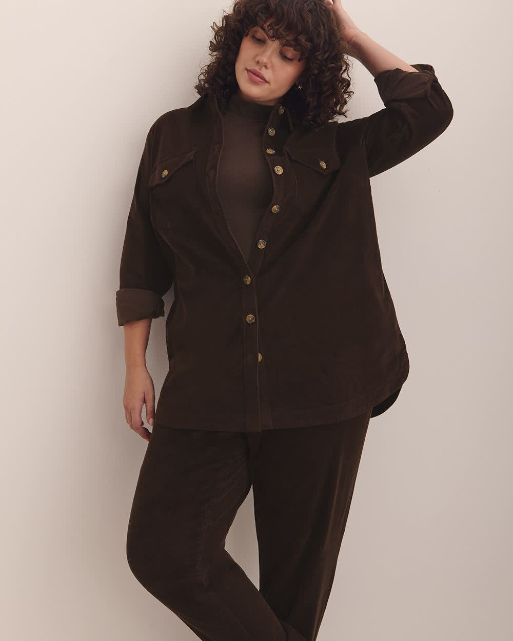 Pantalon de jogging en velours côtelé à  jambe fuselée