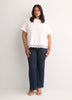Straight-Fit Short-Sleeve Crew-Neck T-Shirt with Lace Hem