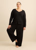 Black Rib Henley Neck Pyjama Top - ti Voglio